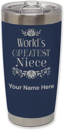 Vista 20 de LaserGram Vaso aislado al vacío de 20 onzas, con grabado personalizado incluido (negro)