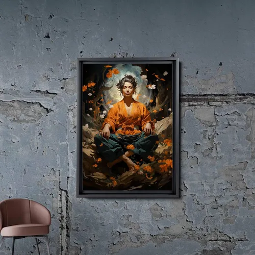 Vista 4 de Yoga Wall Decor, Yoga Wall Art, Buda Canvas Art, Buda Decor, Buda Canvas Print, Luxury Framed Wall Decor, Canvas, Art Decor
