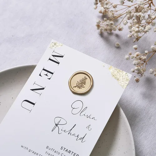 Vista 5 de UNIQOOO Pegatinas de Sello de Cera - Pegatinas de Sello de Sobre para Invitación de Boda de Romero, 100 Piezas de Pegatinas Metálicas Autoadhesivas
