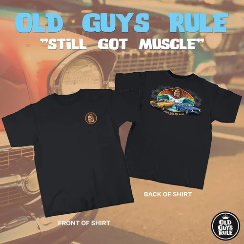 Vista 2 de OLD GUYS RULE Camiseta gráfica para hombre, Muscle Cars, divertida camiseta novedosa para entusiastas de los autos, Hot Rod, carreras