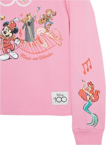 Vista 5 de Disney Conjunto deportivo corto con capucha y pantalón deportivo de forro polar D100 para niñas, Mickey, Stitch, Elsa, Mirabel, niñas 4-16