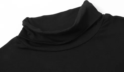 Vista 4 de Formeet17 Paquete de 2 camisetas de manga larga con cuello alto para mujer, básica, elástica, cómoda, cuello alto