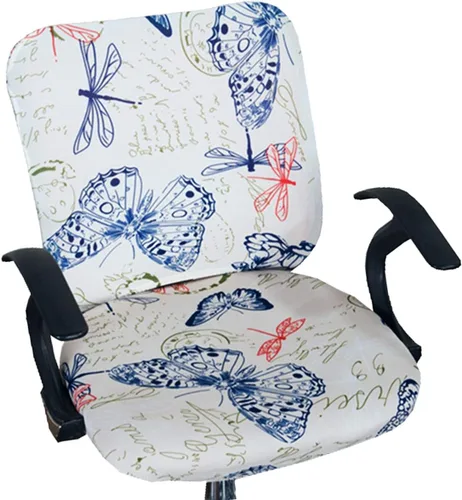 Vista 23 de XNN Funda para silla de oficina de computadora, fundas universales elásticas para sillas giratorias (A)