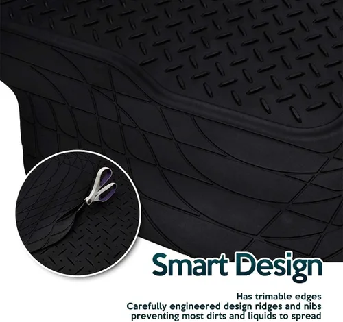 Vista 3 de ZONETECH Alfombrilla Protectora de Goma para Todo Clima con Patrón Semi para Maletero de Carga - Alfombrilla de Piso de Maletero de Carga de Calidad
