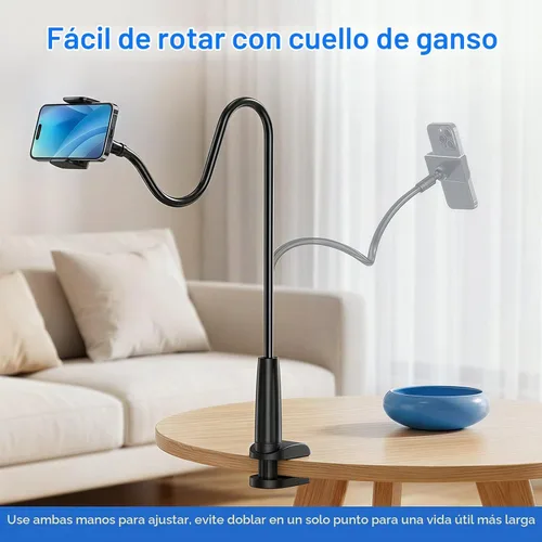 Vista 8 de MAGIPEA Soporte de teléfono de cuello de cisne para cama, soporte flexible de teléfono celular de 34 pulgadas para escritorio, soporte de abrazadera