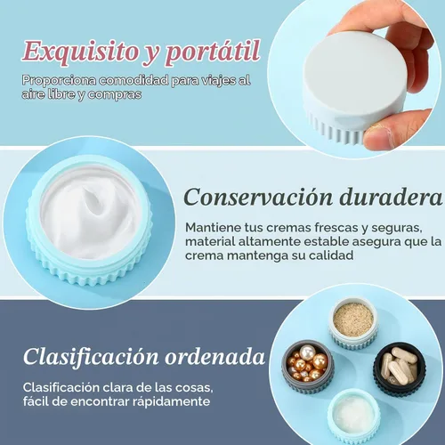 Vista 4 de Maxcheck 4 recipientes de viaje pequeños de 0.68 onzas para artículos de Negro y gris