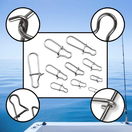 Vista 5 de Duo-Lock - Clips de pesca de acero inoxidable con cierre de gancho de señuelo de cierre de cambio rápido, accesorios de pesca de agua salada