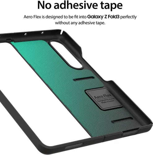 Vista 4 de araree AERO Flex - Funda para Galaxy Z Fold 3 5G con protección de bisagra, funda protectora delgada, cuerpo (PC) con protector de bisagra (TPU)