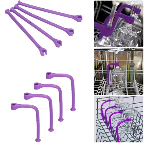 Vista 5 de 8 piezas de accesorios de silicona para lavavajillas, protector de copas de silicona flexible para copas de vino, protector de lavavajillas