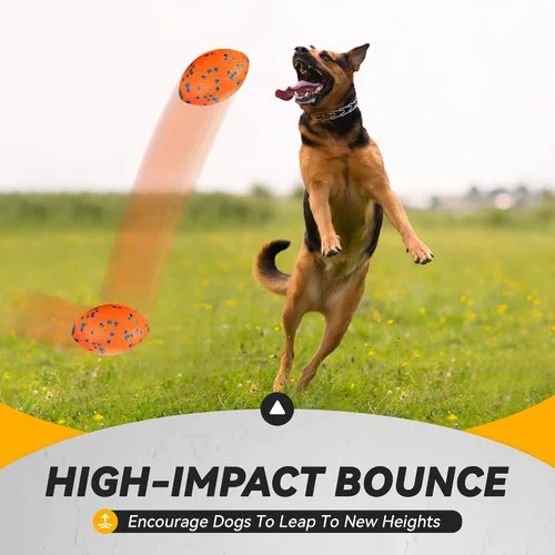 Vista 3 de FUSOTO Pelotas de 5.5 pulgadas para perros, juguetes de fútbol duraderos para perros masticadores agresivos, pelotas de rugby grandes, juguetes