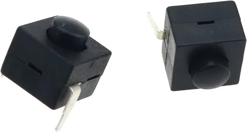 Vista 3 de GATSUN Industrial Switches 10pcs Black Small Micro Self Locking Switch 8 * 8 * 8.4 wit 2 Feet with Lock Light Touch Switch Button Switch DC30V1A