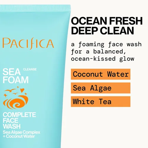 Vista 5 de Pacifica Dúo de lavado facial – Limpiador iluminador con vitamina C Glow Baby + limpiador suave de espuma de mar, juego de lavado facial exfoliante