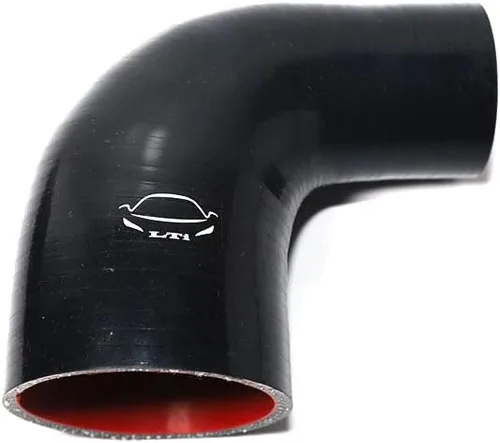 Vista 19 de Manguera de silicona reforzada de 4 capas de alto rendimiento de 2"-2.25" ID codo reductor acoplador de 90 grados para turbo/intercooler/tubería