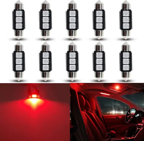 Vista 22 de Bombillas LED Festoon 6411 6418 C5W de 9 a 30 V extremadamente brillantes, sin errores, 1.5 pulgadas, 1.417 in para luces de cúpula de mapa