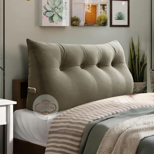 Vista 14 de WOWMAX Almohada para cabecero de terciopelo 100% algodón, tamaño individual, soporte de espalda de cuña, cojín de lectura para cama y diván, cojín
