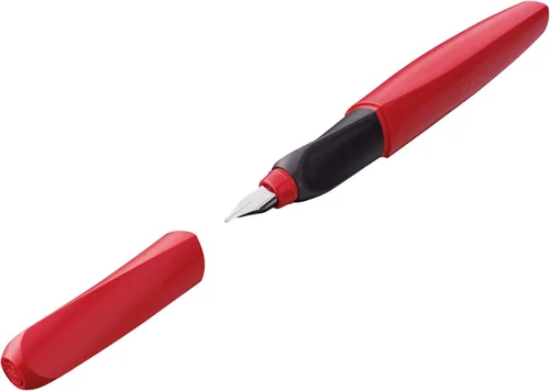 Vista 20 de Pelikan Pluma estilográfica Twist 946806 con 1 cartucho de tinta, punta media, color negro, en caja