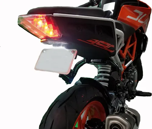 Vista 2 de Eliminador de guardabarros compatible con KTM 390 Duke 2017-2021 CLEAR SX kit de barra de luz intermitente Tail Tidy, montaje de placa con luz LED
