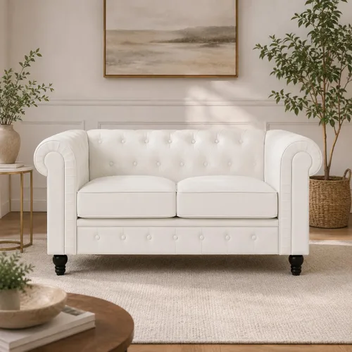 Vista 9 de Naomi Home Emery Chesterfield - Juego de sofá de dos plazas, color gris