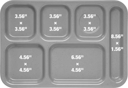 Vista 5 de Carlisle FoodService Products Bandeja de 6 compartimentos para mano derecha, 10" x 14", color negro