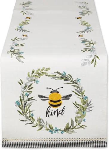 Vista 9 de DII Bumblebee Checkered Kitchen Collection, juego de manteles individuales reversibles, 13x19, Bee Kind Gingham, 4 piezas