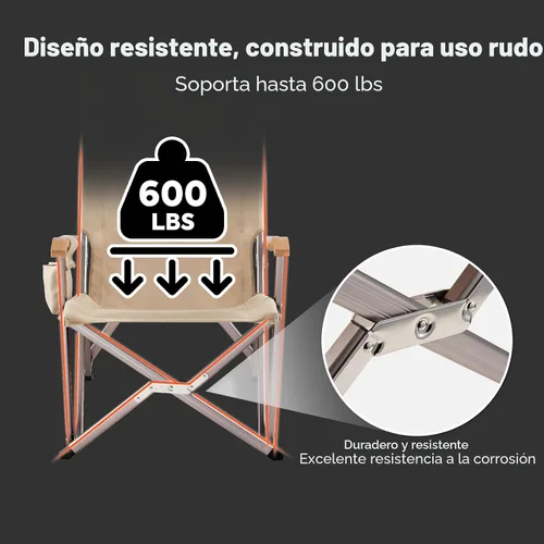 Vista 5 de ICECO Sillas de Camping de Respaldo Alto para Adultos, Silla Plegable de Alta Resistencia para Exterior, Sillas Portátiles al Aire Libre con Bolsa