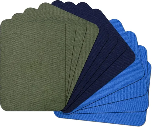 Vista 27 de 15 piezas de parches de tela de calidad premium para planchar por dentro y por fuera, adhesivo más fuerte, algodón, rojo, verde, azul, marrón
