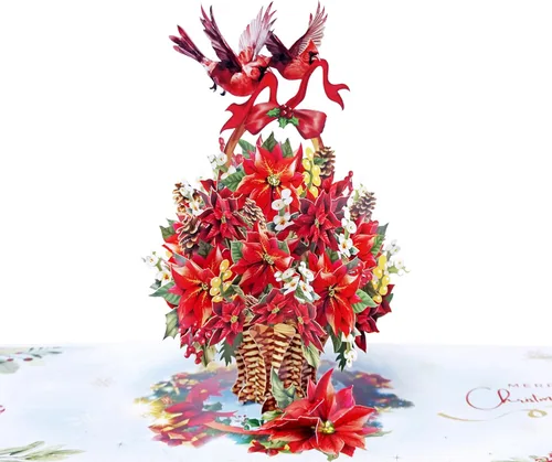Vista 14 de CUTPOPUP - Tarjeta de felicitación con diseño de cardenal, Feliz Navidad, Navidad 3D, Año Nuevo, tarjeta de felicitación (cesta de cardenal)