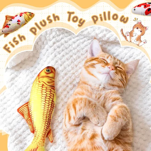 Vista 6 de Barydat - 6 almohadas de peluche de 12 pulgadas para gatos, diseño clásico
