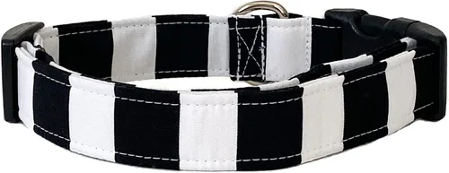 Vista 3 de Collar de perro a rayas blancas y negras (XS)