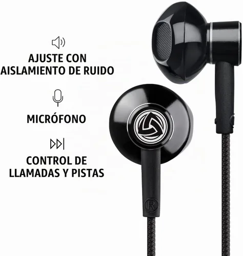 Vista 4 de LUDOS SPECTA - Auriculares intraurales con cable, auriculares con micrófono para llamadas claras, aislamiento de ruido, para iPhone, iPad, Samsung