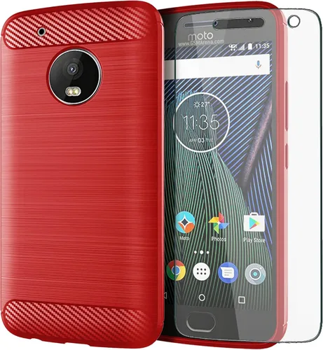 Vista 7 de Asuwish Funda compatible con Motorola Moto G5 Plus, protector de pantalla de vidrio templado y accesorios para celda, delgada, resistente de cuerpo
