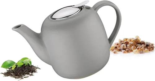 Vista 3 de Küchenprofi London - Tetera de cerámica con infusor de acero inoxidable, color gris, 8 tazas