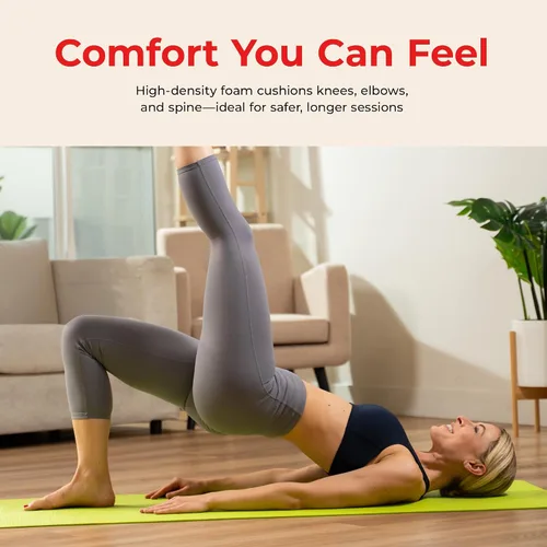 Vista 5 de Sunny Health & Fitness Alfombrilla de yoga antideslizante: duradera, antidesgarros, ligera, soporte acolchado para yoga, pilates, ejercicios