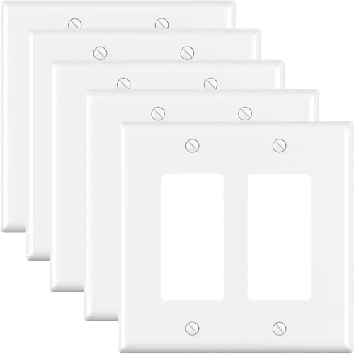 Vista 29 de ELEGRP Placa de pared decorativa para receptáculo, cubiertas decorativas de 1 gang de tamaño mediano, placas frontales de policarbonato irrompibles