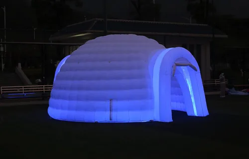Vista 2 de Tienda de campaña inflable de 16.5 pies de diámetro con soplador de aire, tienda de campaña de cúpula para exteriores, club nocturno, fiesta, tienda