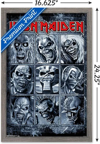Vista 3 de Trends International Iron Maiden - Grid Wall Poster, 14.725" x 22.375", Barnwood Framed Version