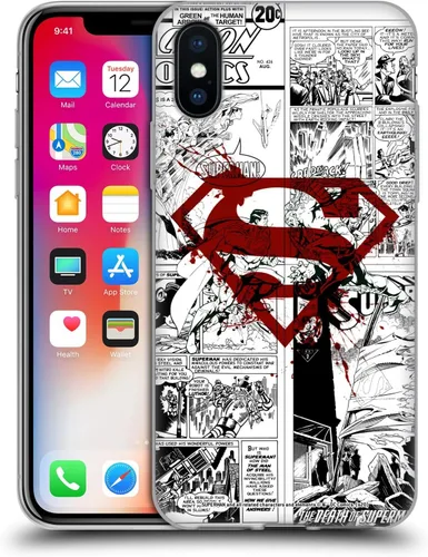 Vista 70 de Head Case Designs Funda de gel con licencia oficial de Superman DC Comics Collage Comicbook Art [protección de grado militar] compatible con Apple