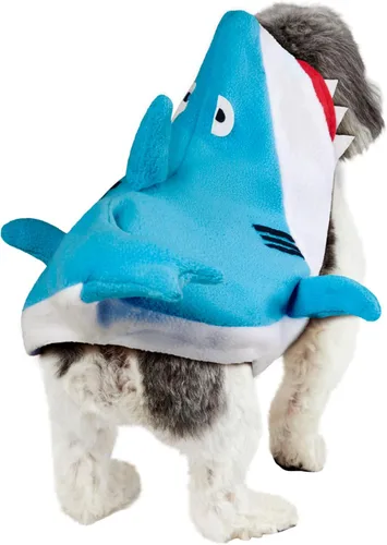 Vista 5 de Rubies Costume Company, Disfraz de tiburón para mascotas, S, Azul, blanco