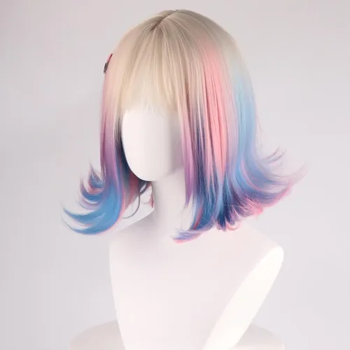 Vista 9 de COSPLAZA Cosplay Pelucas Moda Corto Azul Anime Cabello Elegante Mujer Fiesta Peluca