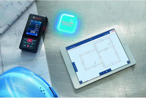 Vista 19 de BOSCH GLM400C Blaze - Medidor láser conectado al aire libre de 400 pies con visor, incluye 3 baterías AA, correa de mano y bolsa