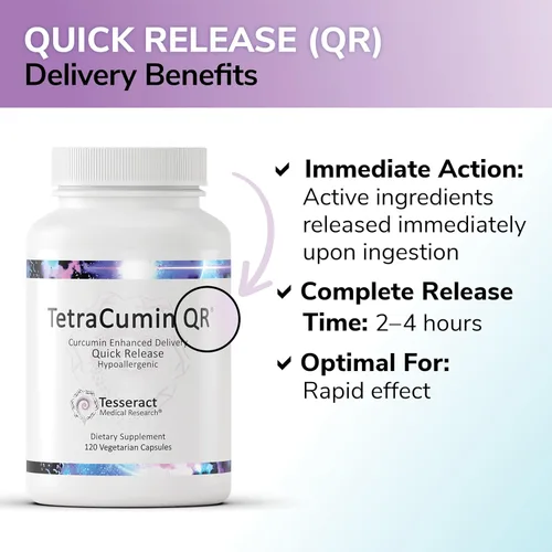 Vista 4 de TetraCumin - Suplemento de apoyo articular QR, metabolito de curcumina de cúrcuma de liberación rápida, suplementos articulares patentados