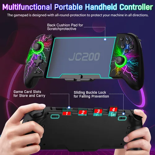 Vista 7 de Wireless-Switch-Controller for Nintendo SwitchOLED,One-Piece-Joypad-Controller Replacement for Switch Joycon Controler,Handheld Mode Ergonomic