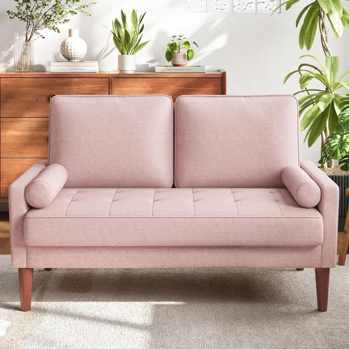 Vista 14 de Vesgantti Sofá de dos plazas con patas de madera maciza, sofás pequeños de 48 pulgadas para espacios pequeños, asiento de dos plazas para sala