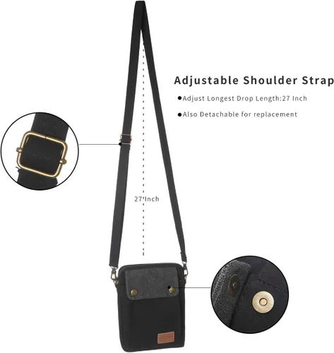 Vista 5 de AOCINA Pequeña bolsa cruzada de viaje, monedero para teléfono, bolso cruzado para mujer, bolso pequeño tipo cartera, monedero pequeño para niñas
