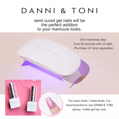 Vista 8 de DANNI & TONI Tiras de uñas de gel semicuradas, color rosa champán, ojos de gato, 28 calcomanías de regalo para mujer Aqua Ripple