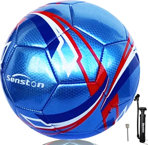 Vista 9 de Senston Balón de fútbol talla 3 y talla 4 y talla 5 para niños y adultos, balón de fútbol oficial para partidos y entrenamiento con bomba