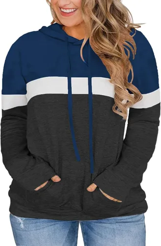 Vista 5 de VISLILY - Sudaderas con capucha para mujer, talla grande, con bloques de color y bolsillos, tallas XL a 4XL gris (01_a_gray)