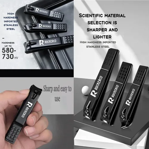 Vista 3 de Juego de cortaúñas de acero inoxidable mate, 3 piezas de cortaúñas y cortador de uñas inclinado EDG, el mejor regalo para hombres y mujeres