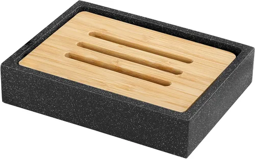 Vista 10 de Luxspire Jabonera de Bambú, Soporte de Jabón de Resina con Drenaje, Jabonera Ovalada de Madera para Ducha, Baño, Lavabo, Cocina y Encimera, Blanco