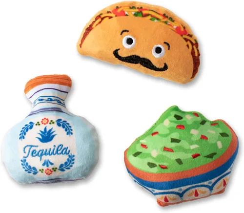 Vista 4 de Fringe Studio - Juego de juguetes de peluche para perros, FAIR Foods, juego de 3 piezas, colección PetShop (289505)